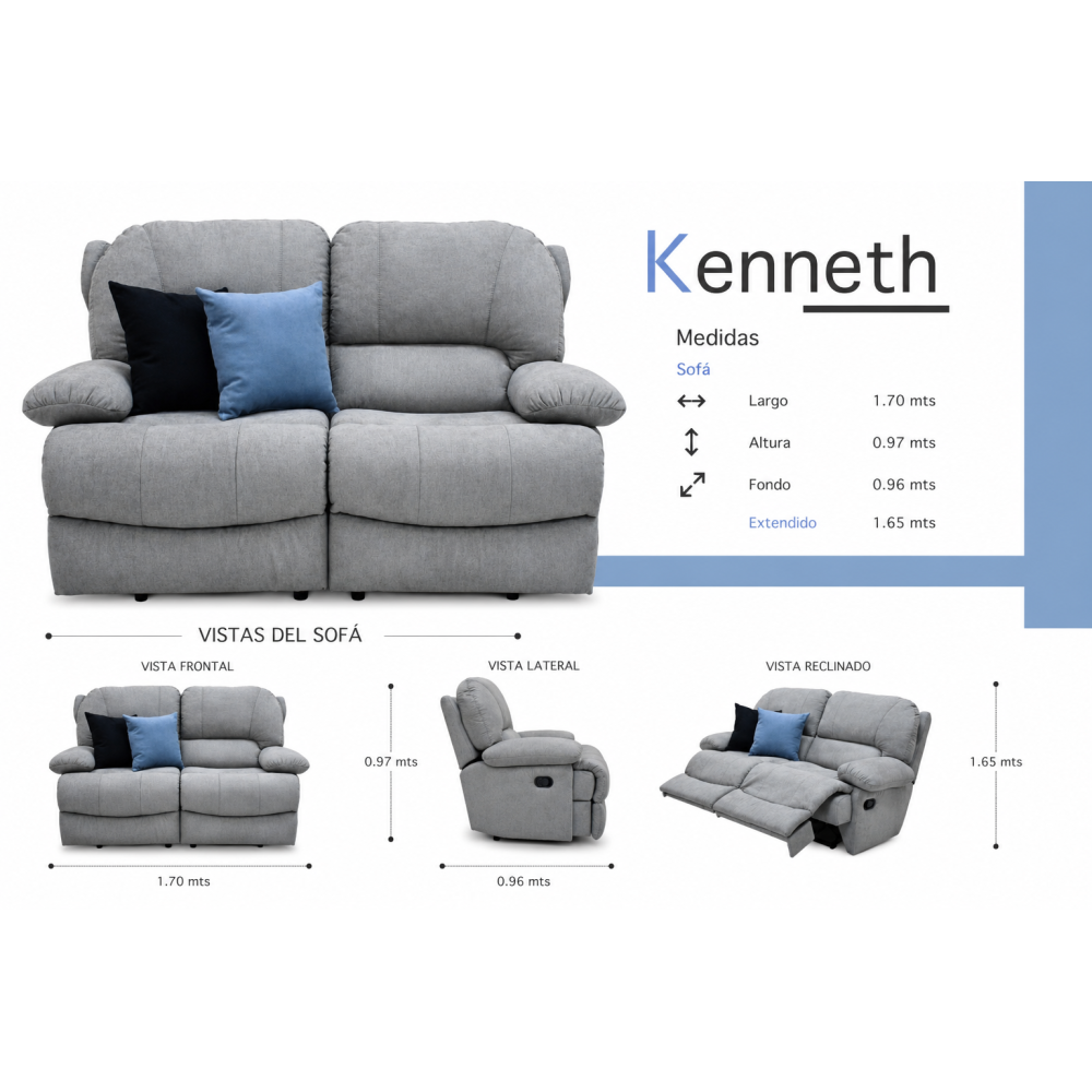 KENNETH RECLINABLE (Loveseat 2 plazas) 