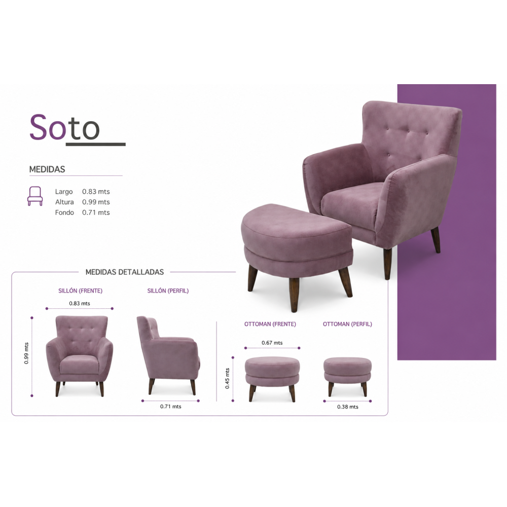 SOTO OCASIONAL + OTTOMAN 
